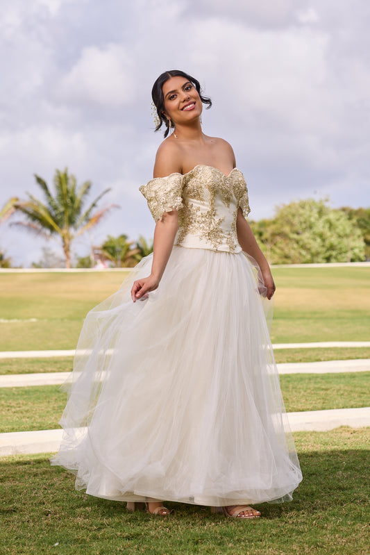 ANGEL Princess Off-the-Shoulder Corset Wedding Dress