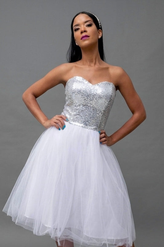 CAROLINE Sequin Sweetheart Corset Top